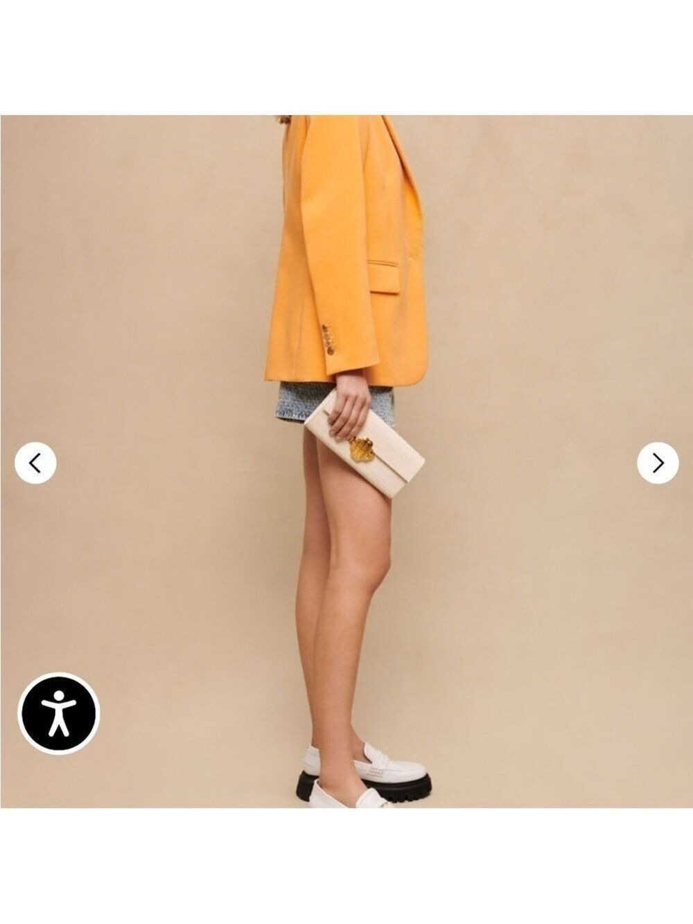 Maje Vibrant Orange Women's Blazer - Picture 4 of 11